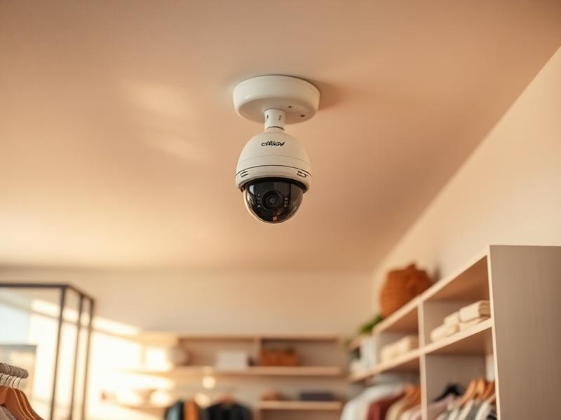 Kit de cámaras de seguridad instalado en un pequeño negocio